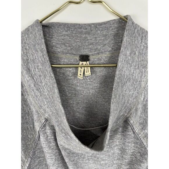 Free People Size Small Palisades Off-The-Shoulder Thermal Sweater Top Grey - Picture 3 of 6